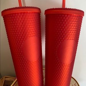 Starbucks Red Studded Tumbler Set
